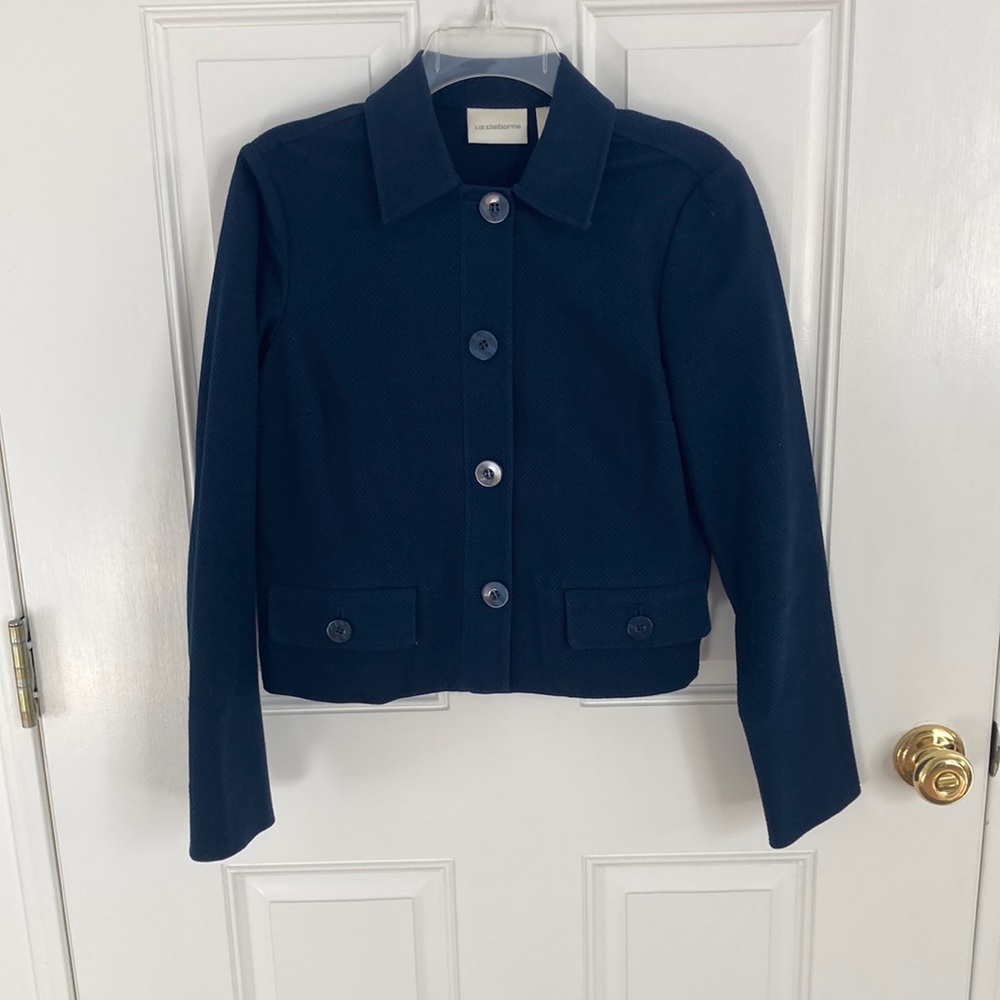 Liz Claiborne Navy accent blazer